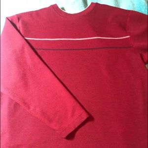 Faded Glory mens red shirt with chest stripes